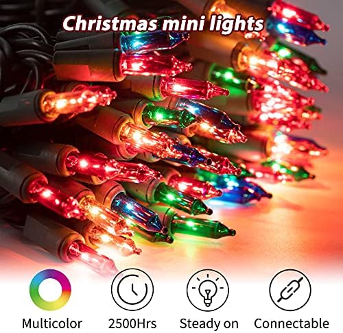 Minetom Clear Christmas Lights 2 Pack 20 Feet 100 Counts Multicolor - Image 3