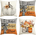 AVOIN colorlife Fall White Pumpkin Vase 18x18 Inch Pillow Covers Set of 4 by AVOINcolorlife