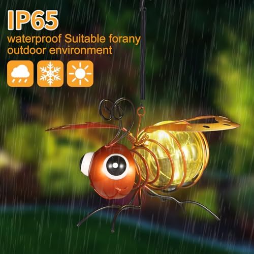 2 Pack Bee Solar Hanging Lantern Outdoor Garden Decor - Image 5