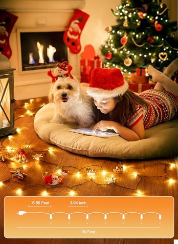 Brightown LED Christmas Mini Lights, 39Feet 100 LED Clear Bulbs String Lights with 8 Light Modes, Connectable Fairy Lights Plug in for Outdoor Xmas Trees Garland Wreath Holiday Decorations, Warm White - Image 6