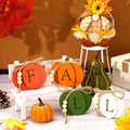 PETKNOWS 4Pcs Fall Pumpkin Wooden Signs for Thanksgiving Tiered Tray Decor by PETKNOWS