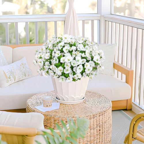 10 Bundles Artificial Flowers for Outdoor White Outdoor Silk Morning Glory - Image 4