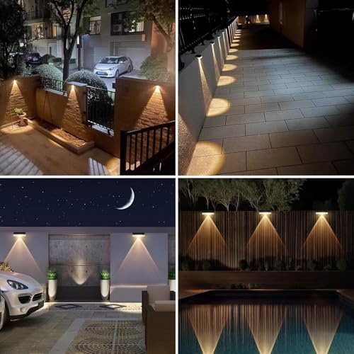 AGOTD Solar Fence Lights Outdoor, 16 Pack Fence Light Solar Powered, Deck Lights Waterproof Led for Garden, Backyard, Patio, Pathway, Railing, Pool, Stairs, Step, Warm White - Image 2