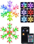32" Smart Snowflake Christmas Lights Outdoor 2 Pack – APP Control, DIY Color Changing, 100+ Effects, Music Sync, Group Control, Plug In Large Foldable Waterproof LED Holiday Decor for Window Wall Yard by AvatarControls