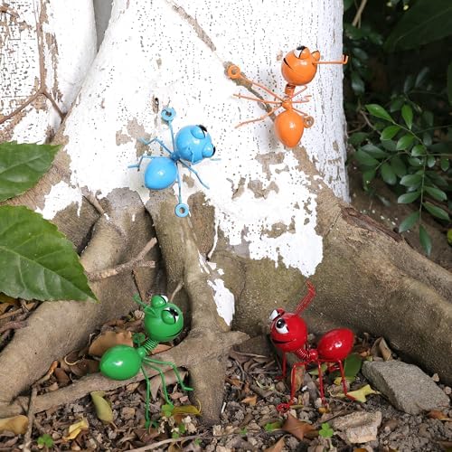 Metal Ants Set of 4 Colors Garden Decor Outdoor Sculpture Patio Decor Lawn Metal Yard Art Garden Statue Outdoor Decorative Metal Wall Art Garden Gifts Family and Garden Lovers - Image 5