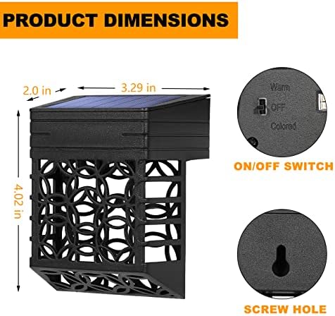 GOODFOEVER Solar Deck Lights, 8 Pack Fence Light with 2 Modes Lighting Warm White/RGB, Solar Outdoor Lights Waterproof for Wall, Fence, Patio, Stair, Landscape, Garden,Yard, Holiday Decor - Image 3
