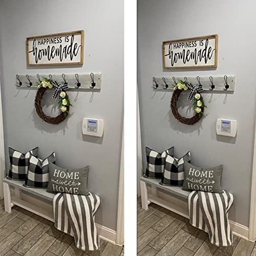 VAKADO 26x26 Set of 2 Black White Buffalo Plaids Decorative Throw Pillow Covers Outdoor Fall Farmhouse Retro Boho Square Cushion Cases Halloween Home Decor Classic Rustic Check for Porch Couch Patio - Image 4