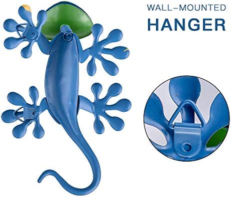 hogardeck Metal Gecko Outdoor Wall Decor, 4 Pack Lizard Art Garden Sculptures & Statues with Shaking Head Spring Decor for Front Yard Fence Patio - Image 3