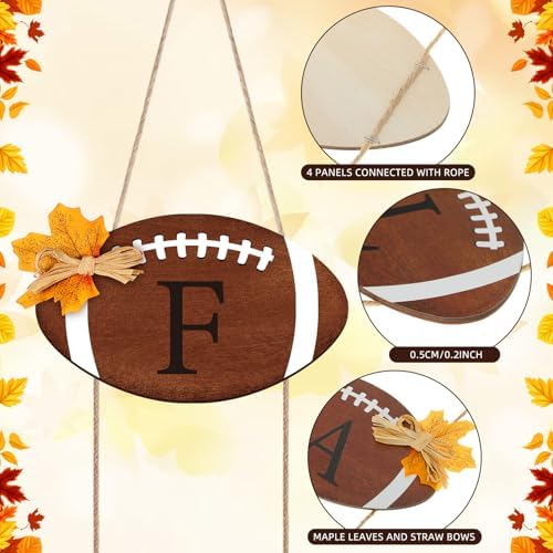 Vicenpal Fall Signs Thanksgiving Porch Decor, Brown, Football - Image 5