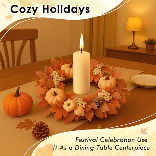Fall Wreaths for Front Door Decor Artificial Flower, 20" Autumn Floral - Image 7