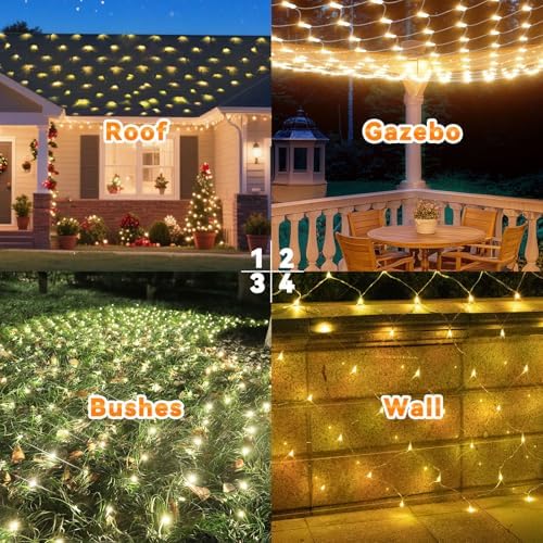 LitHome 14.8FT x 5FT Christmas Net Lights Outdoor Mesh Lights Connectable - Image 5