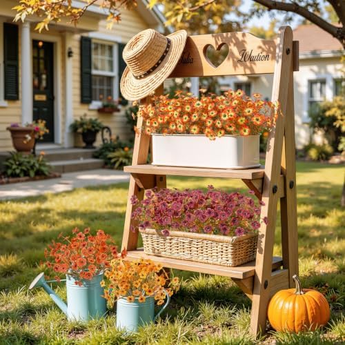 Alupssuc 48 Bundles Artificial Fall Flowers, UV Resistant Faux Mums Porch - Image 4