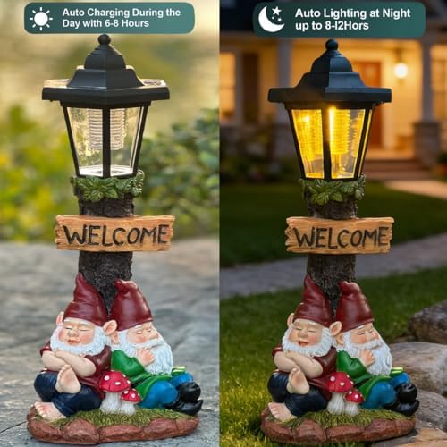 Solar Garden Gnomes Outdoor Decor, Yard Gnome Garden Statues Ornaments - Image 5