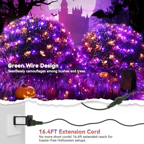 LitHome 21FT x 5FT Halloween Net Lights Outdoor Connectable, 360 LED - Image 7