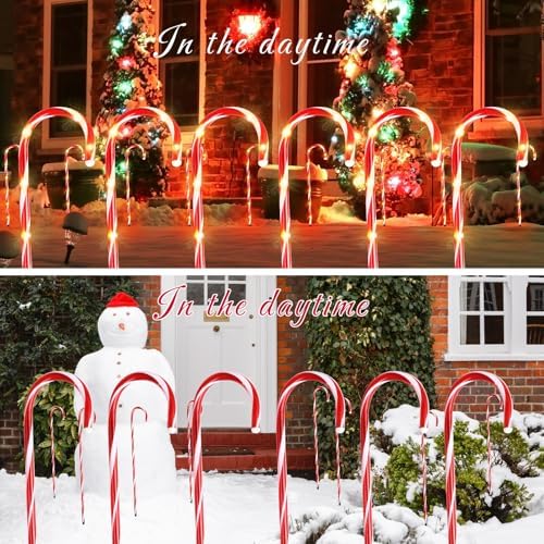 Treela 12 Pcs 36 Inch Christmas Candy Cane Lights Outdoor Decorations - Image 4