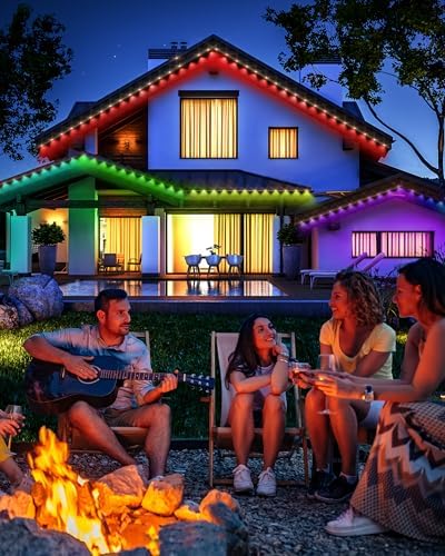 VCOKEN Permanent Outdoor Lights, 63.6ft with 36LED Outdoor Christmas Lights with App Control Remote, DIY Scene Modes Eaves IP65 Waterproof Light for Christmas, Holiday, Decor, Garden Decor - Image 5