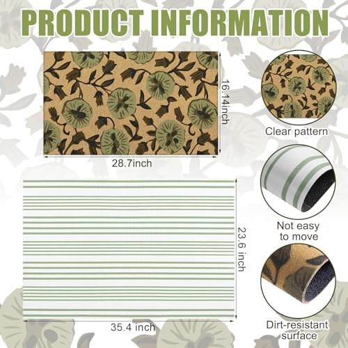 Tinideya 2 23.6 X 35.4 Inches Floral Green Brown - Image 3