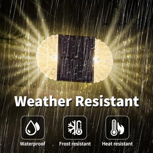 Deck Post ights, 4 Pack Fence Solar Lights, Solar Fence Lights Outdoor Waterproof Led for Garden, Yard, Outdoor, Patio Decor, Warm White - Image 4