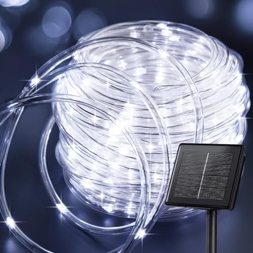 Brightown 39FT 100LED Solar Rope Lights Outdoor Waterproof, Pure White by Brightown