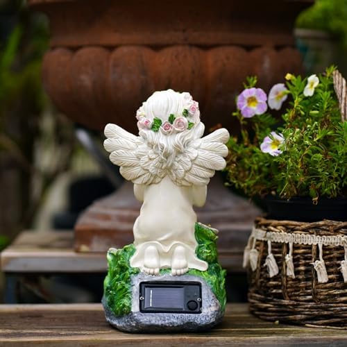 Pohabery Angel Garden Decor Statue Solar Angel Decorations for Yard Outdoor Decorations for Patio Gift for Mom - Image 5