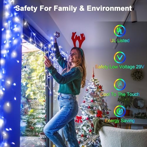 132FT 1332 LED Outdoor Christmas Lights - 296 Ice Drops, 12 Pro Modes - Image 5