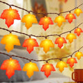 12 Ft Fall Thanksgiving Decor Maple Leaf Lights, Fall String Lights Plug In with 20 LED Orange Maple Leaf Light, Fall Leaves Light Indoor Outdoor for Home Fireplace Party Harvest Thanksgiving Decor by PASUTO