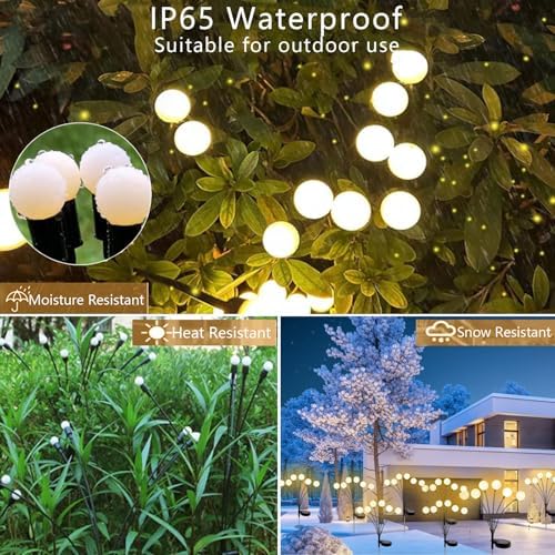 4 Pack Solar Garden Lights Outdoor, 24 LED Firefly Light, Solar Fairy Lights for Outside Waterproof, 2 Modes, Fairy Lightss for Garden Pathway & Patio Decor - Image 5