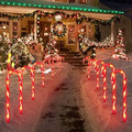 LAMPHOME 12 Pack 16.5" Christmas Candy Cane Pathway Markers, Xmas Pathway Lights Outdoor with 70 Warm White Lights for Walkway Garden Lawn Holiday Decorations by ULL