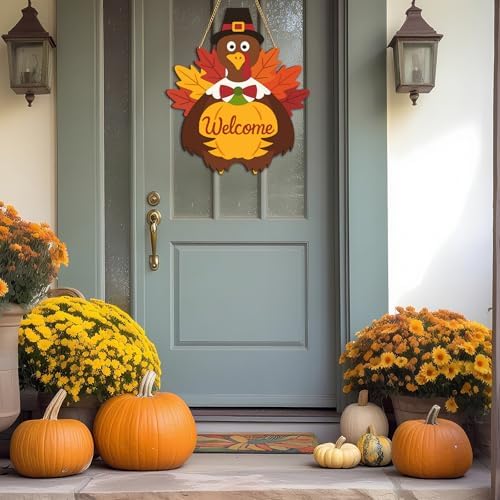 Fall Metal Turkey Hanging Sign, Thanksgiving Door Decorations - Image 6