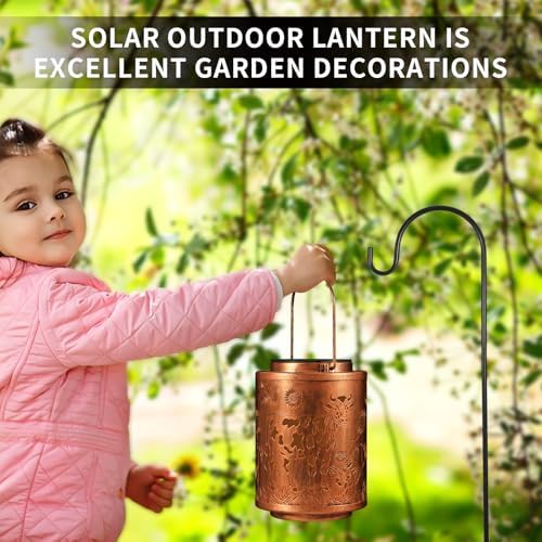 Solar Lanterns Metal Hanging Garden Decor Birthday Gifts for Women (Cow) - Image 7