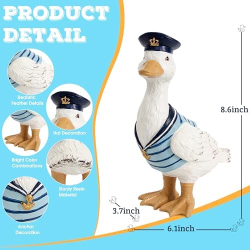 Duck Garden Decor Outdoor Porch Duck Statues Lawn Ornaments for Outside - Image 2
