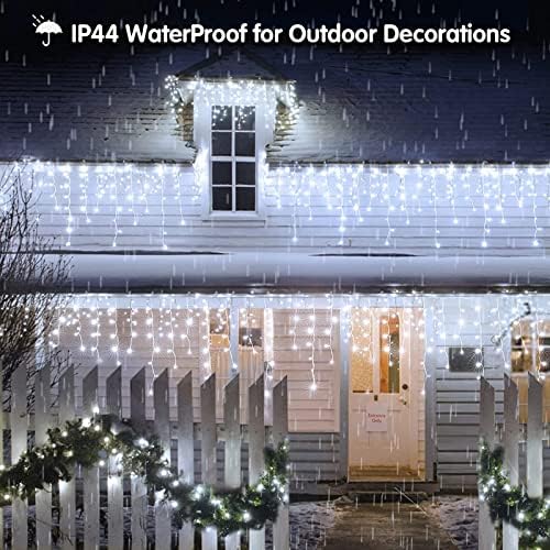 Led Christmas Lights Outdoor Christmas Decorations Hanging Light 400LED 8 Modes 75 Drops, Waterproof Outdoor Indoor Fairy Christmas Lights for Party, Holiday, Wedding, Eaves Decorations (CoolWhite) - Image 6
