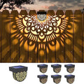 6 Pack Solar Fence Lights Outdoor Wall Lights Black Plastic Solar Powered Deck Step Stair Lights Mandala Theme Waterproof Fence Solar Light for Garden Post Patio Backyard Yard Decor by EKQ