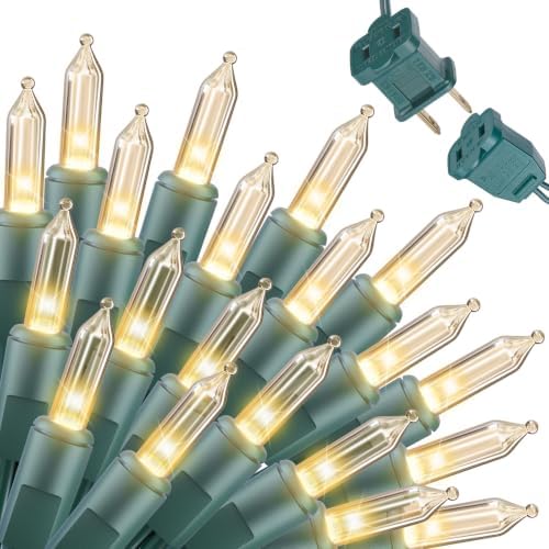 Clear Christmas Lights, 40FT 200 Count Incandescent Mini String Lights, Connectable Waterproof Fairy Light Christmas Decorations for Indoor Outdoor Xmas Tree Garland Garden Patio Party Wedding Decor by Brightown