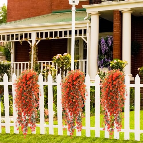 6 Pcs Fall Artificial Hanging Flowers Outdoor, Fresh Color - Image 4