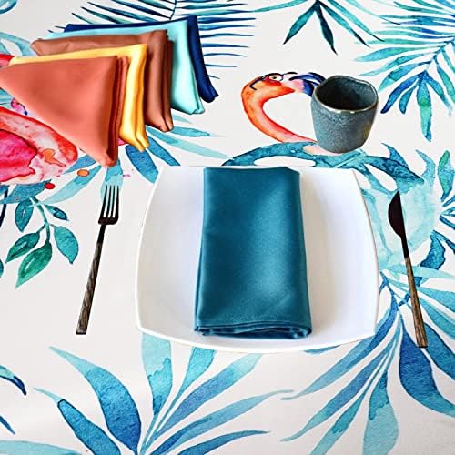 Outdoor Tablecloth with Umbrella Hole and Zipper, Round Patio Table Covers for Spring/Summer, Machine Washable Outdoor Picnic Table Cloth (Flamingo, 60" Round) - Image 5