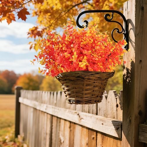 RECUTMS Artificial Faux Fall Mums Plants Fake Outdoor Flowers,Autumn Decor - Image 3