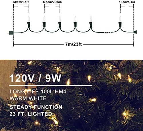 Hopolon Warm White Christmas Mini Lights, 2 Pack 100 Count 23FT - Image 3