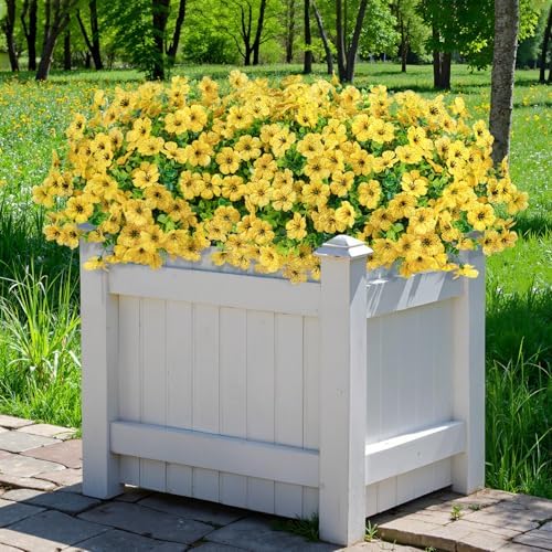 20 Bundles Artificial Flowers for Outdoors Fake Plants, Yellow - Image 3