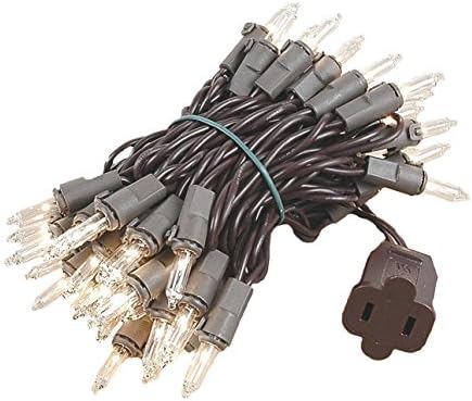 Novelty Lights 11 Feet 50 Bulbs Incandescent Mini Lights, Clear, Brown Wire by NoveltyLights-LightExperts