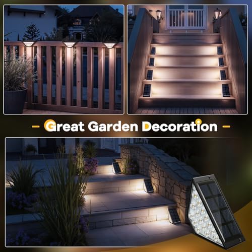 BKBB PPBB Solar Step Lights for Outside, Solar Stair Lights Outdoor Waterproof, Deck Step Lights for Fence, Patio, Yard, Porch, Front Door, Sidewalk, Garden, Patio Decor (12, Cool White) - Image 2