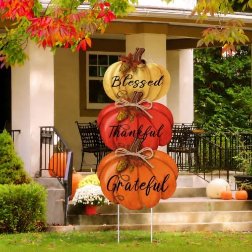 Geetery 3 Pcs 31 Inch Fall Outdoor Decorations Yard Sign, Bright Color by Geetery