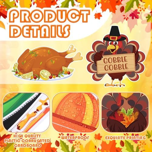 Threehoney 12 Pcs Thanksgiving Yard Signs with Stakes - Image 4