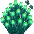 LAMPHOME 100 LED Green Halloween Mini String Lights, 21.6 Feet LED St Patrick Day Lights, Waterproof Green Christmas Lights for Indoor Xmas Tree Garland Wedding Party Festival Decoration, Green Wire by ULL