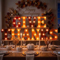 Honoson 10 Pcs Thanksgiving Decorations Give Thanks LED Lights up Sign by Honoson