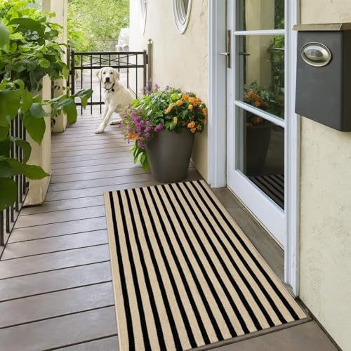 OJIA Outdoor Porch Rug Fall Front Door Mat 24"x51", Black and Tan Rugs - Image 7