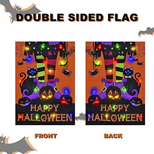 Halloween Lighted Garden Flag, Witch Feet Yard Decor, 12x18 In - Image 6
