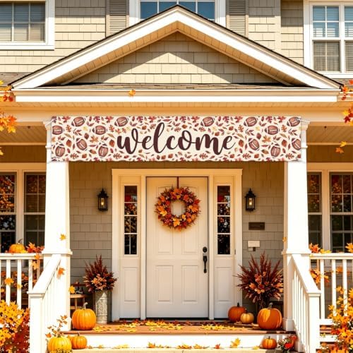 Welcome Fall Banner Fall Football Banner Yard Party Outdoor Decor - Image 5