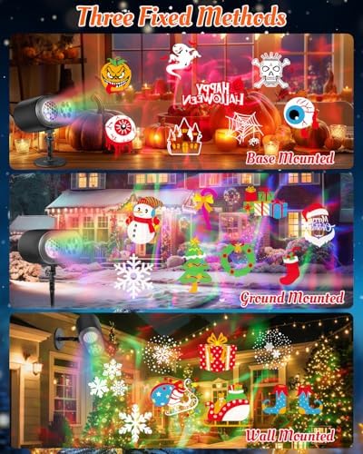 2025 Upgraded Brighter HD Christmas Projector Lights, IP67 Waterproof Outdoor Christmas Decoration Projector Light, Festive Atmosphere Projection Lights for House Yard Party Decorations with Remote - Image 7
