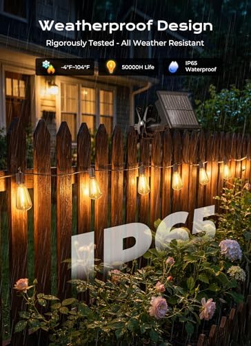 Brightown 58FT Solar String Lights Outdoor, 25+1 Shatterproof LED Lights - Image 3